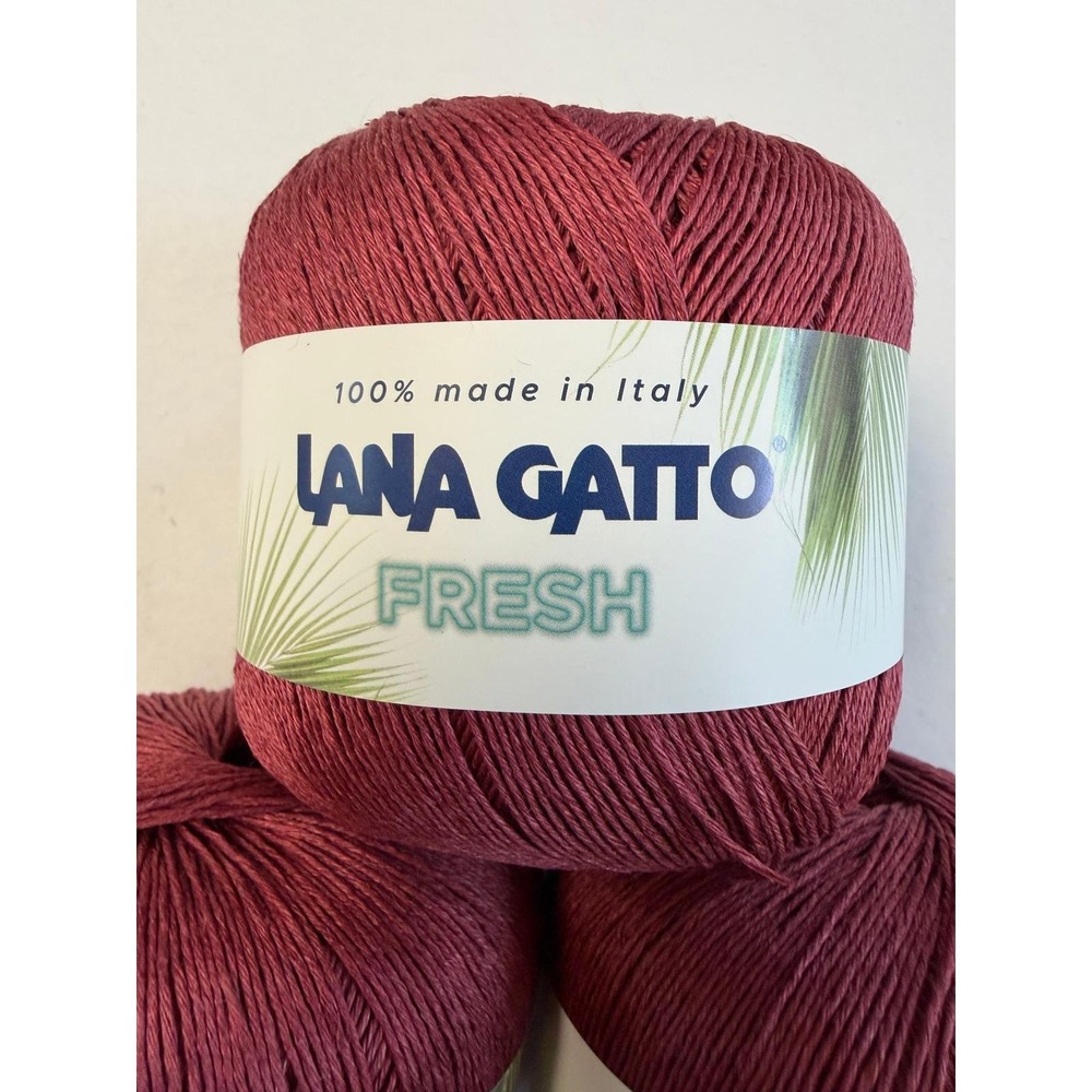 Lana Gatto Fresh Yarn Red 178 yds Made in Italy Knitting Crochet